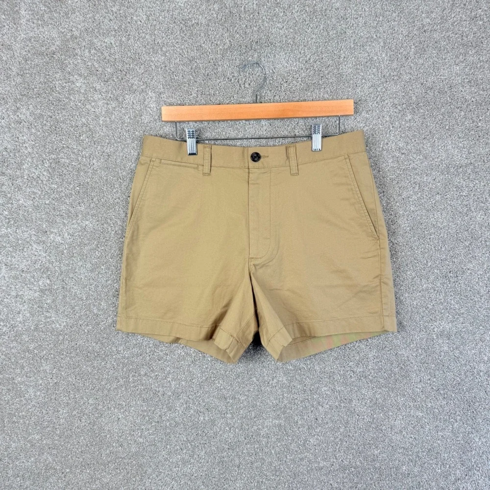 J.Crew Mens Size 31 Portsider Shorts Khaki Tan 5 Inch Inseam Stretch Chino NEW